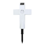 Solar Powered LED Cross Lights Graveside Memorial Headstone Stake Garden Grave Marker for Grave Decorations