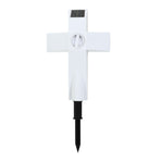Solar Powered LED Cross Lights Graveside Memorial Headstone Stake Garden Grave Marker for Grave Decorations