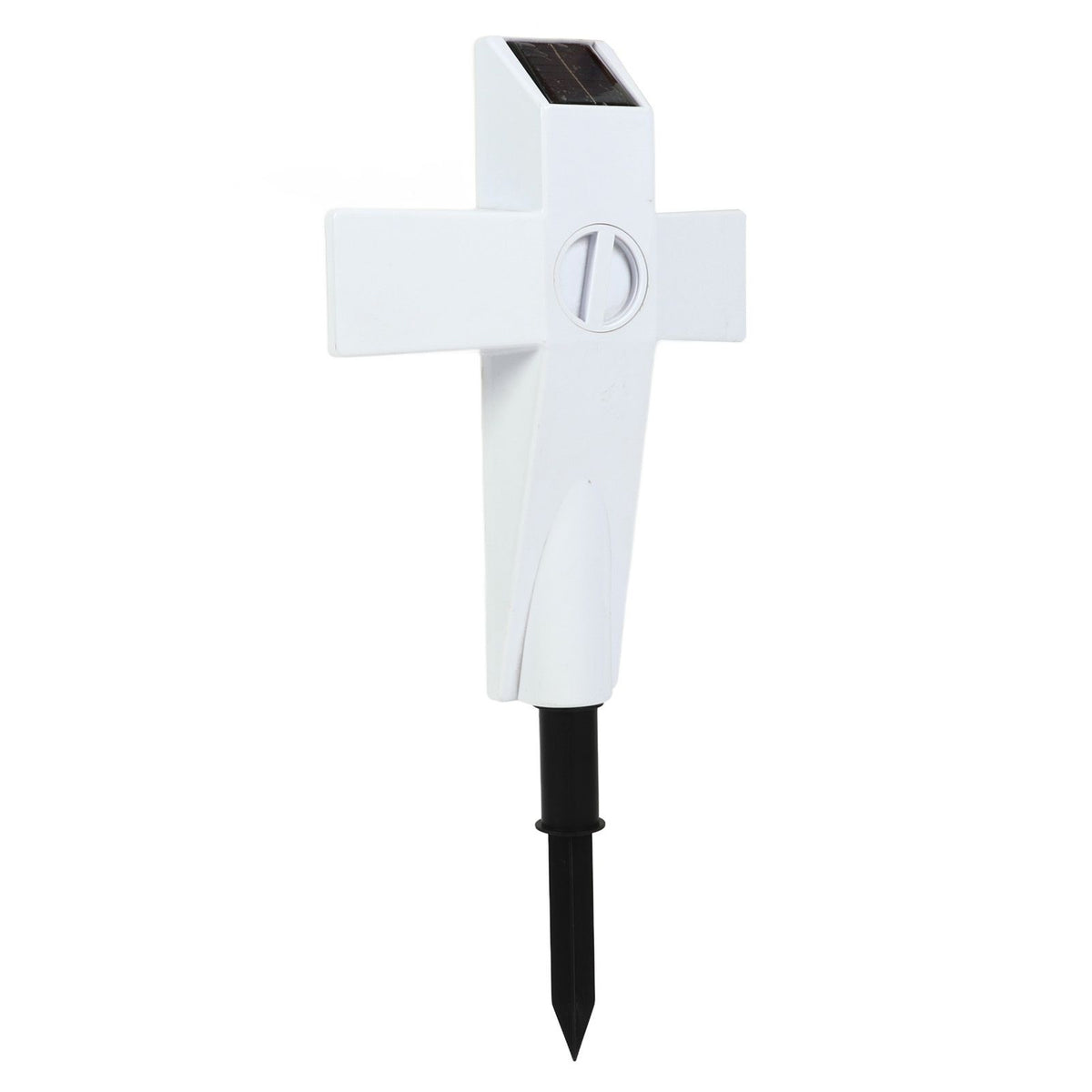 Solar Powered LED Cross Lights Graveside Memorial Headstone Stake Garden Grave Marker for Grave Decorations