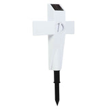 Solar Powered LED Cross Lights Graveside Memorial Headstone Stake Garden Grave Marker for Grave Decorations