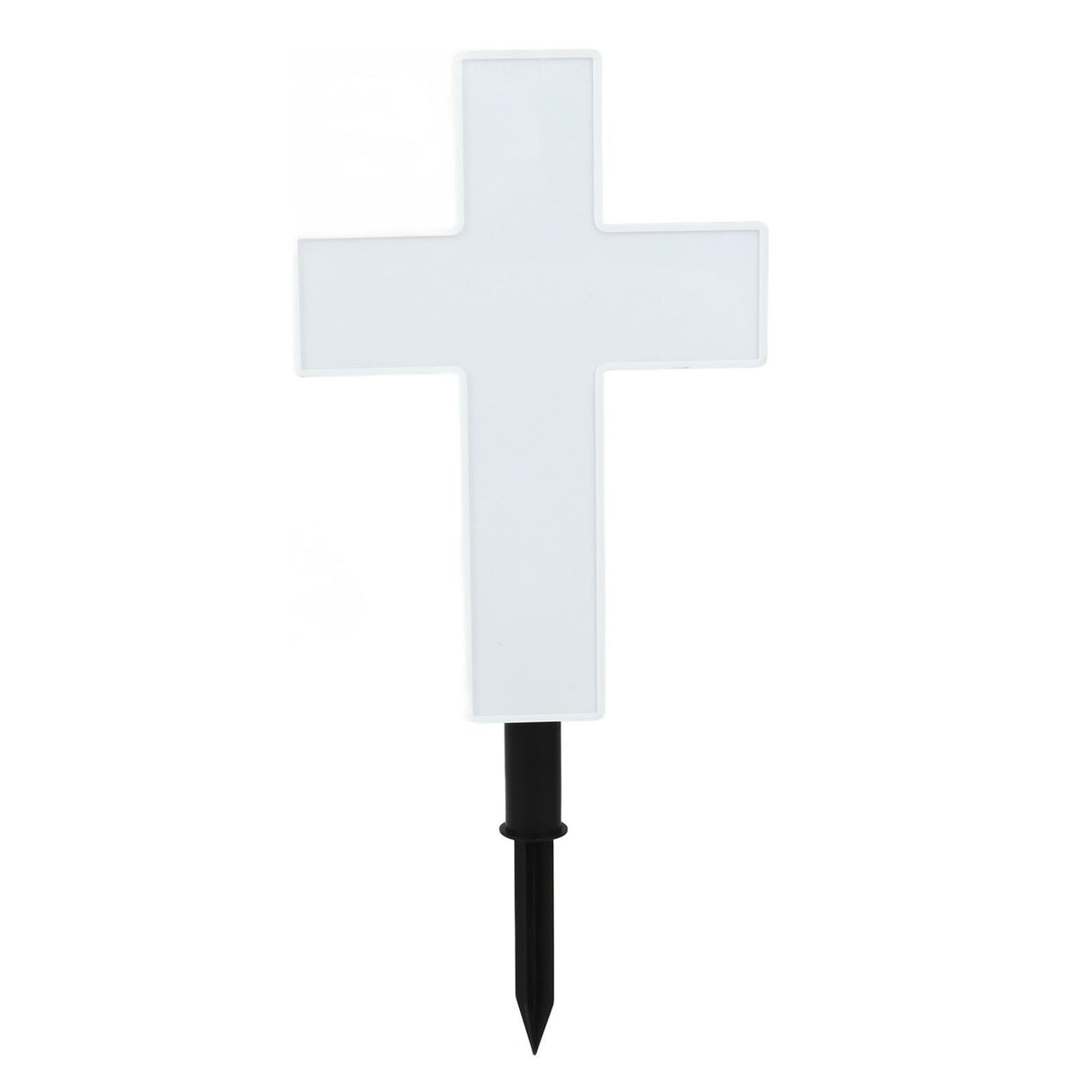 Solar Powered LED Cross Lights Graveside Memorial Headstone Stake Garden Grave Marker for Grave Decorations