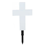 Solar Powered LED Cross Lights Graveside Memorial Headstone Stake Garden Grave Marker for Grave Decorations - 45-Degree Angle