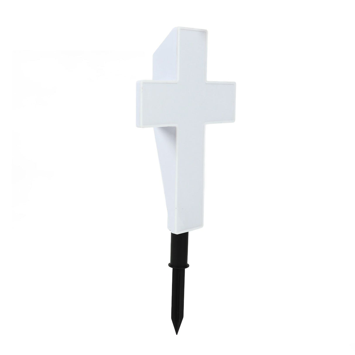 Solar Powered LED Cross Lights Graveside Memorial Headstone Stake Garden Grave Marker for Grave Decorations