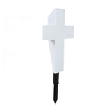 Solar Powered LED Cross Lights Graveside Memorial Headstone Stake Garden Grave Marker for Grave Decorations