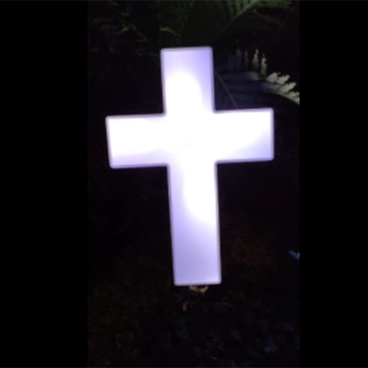 Solar Powered LED Cross Lights Graveside Memorial Headstone Stake Garden Grave Marker for Grave Decorations