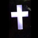 Solar Powered LED Cross Lights Graveside Memorial Headstone Stake Garden Grave Marker for Grave Decorations - Extra Image