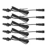 5 Pcs 3.3ft Deck Light Extension Cable 2 Pin IP67 Waterproof Extension Cord Male Female Connector for Outdoor - Rear View