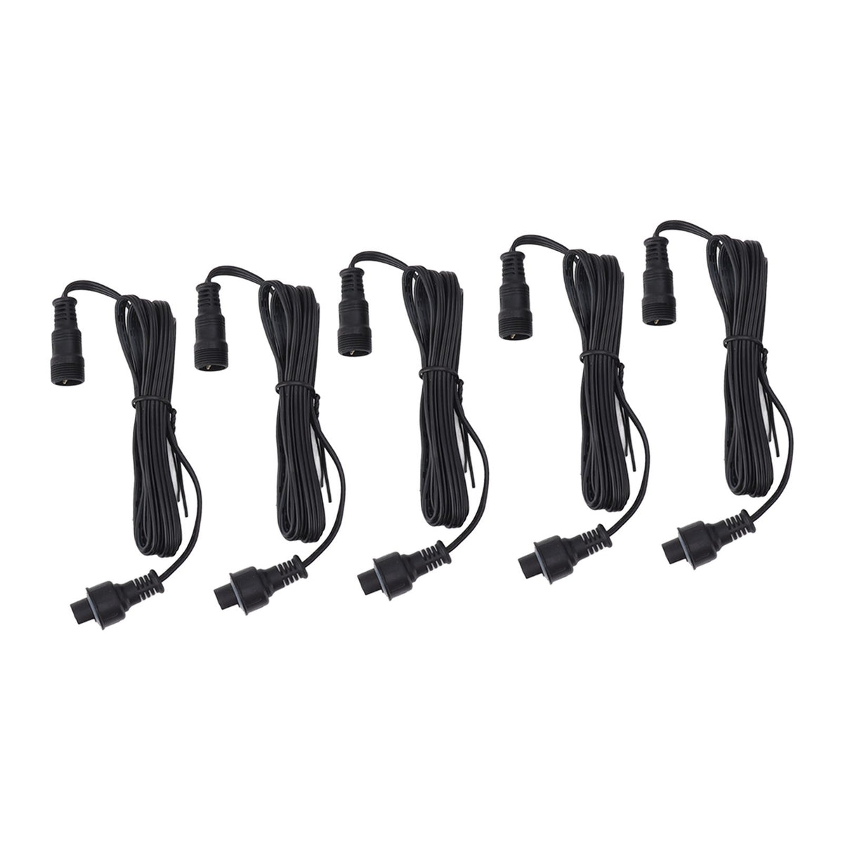 5pcs 4.9ft Deck Light Extension Cable IP67 Waterproof Extension Cord with Male and Female 3Pin Connectors for Outdoor
