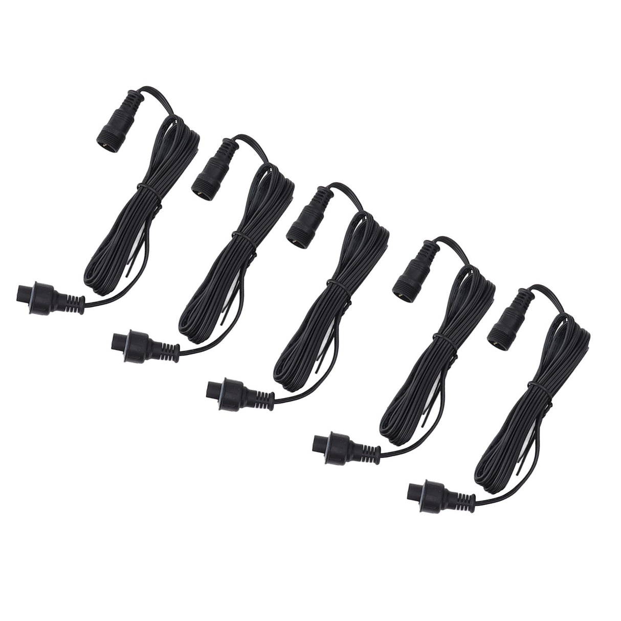 5pcs 4.9ft Deck Light Extension Cable IP67 Waterproof Extension Cord with Male and Female 3Pin Connectors for Outdoor