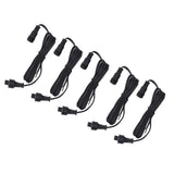 5pcs 4.9ft Deck Light Extension Cable IP67 Waterproof Extension Cord with Male and Female 3Pin Connectors for Outdoor - Top-Down View