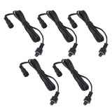 5pcs 4.9ft Deck Light Extension Cable IP67 Waterproof Extension Cord with Male and Female 3Pin Connectors for Outdoor - Rear View