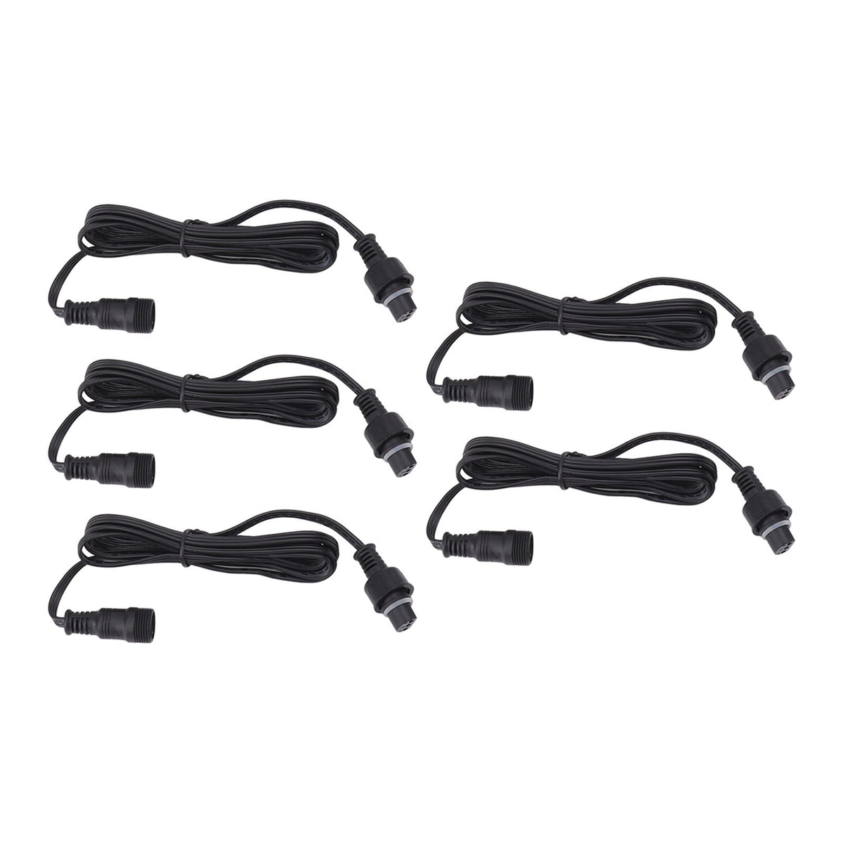 5pcs 4.9ft Deck Light Extension Cable IP67 Waterproof Extension Cord with Male and Female 3Pin Connectors for Outdoor