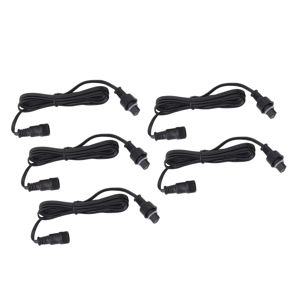 5pcs 4.9ft Deck Light Extension Cable IP67 Waterproof Extension Cord with Male and Female 3Pin Connectors for Outdoor