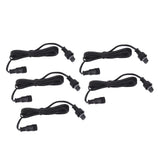 5pcs 4.9ft Deck Light Extension Cable IP67 Waterproof Extension Cord with Male and Female 3Pin Connectors for Outdoor