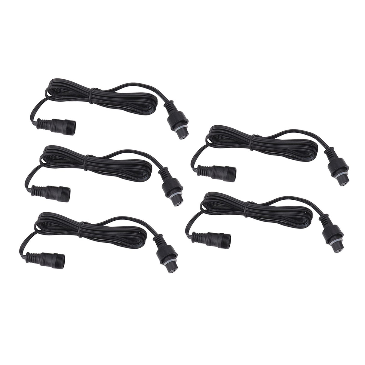 5pcs 4.9ft Deck Light Extension Cable IP67 Waterproof Extension Cord with Male and Female 3Pin Connectors for Outdoor