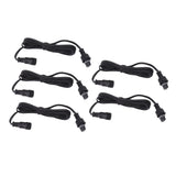 5pcs 4.9ft Deck Light Extension Cable IP67 Waterproof Extension Cord with Male and Female 3Pin Connectors for Outdoor