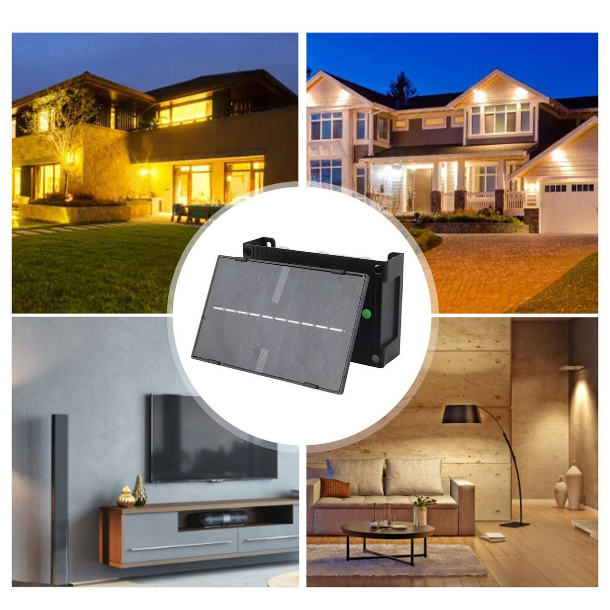 Solar Outdoor Lights Waterproof 6 LED Bulbs Ambient Outdoor Wall Lamp for Garden Patio Courtyard Terrace Indoor RGB