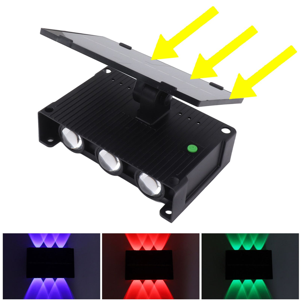 Solar Outdoor Lights Waterproof 6 LED Bulbs Ambient Outdoor Wall Lamp for Garden Patio Courtyard Terrace Indoor RGB