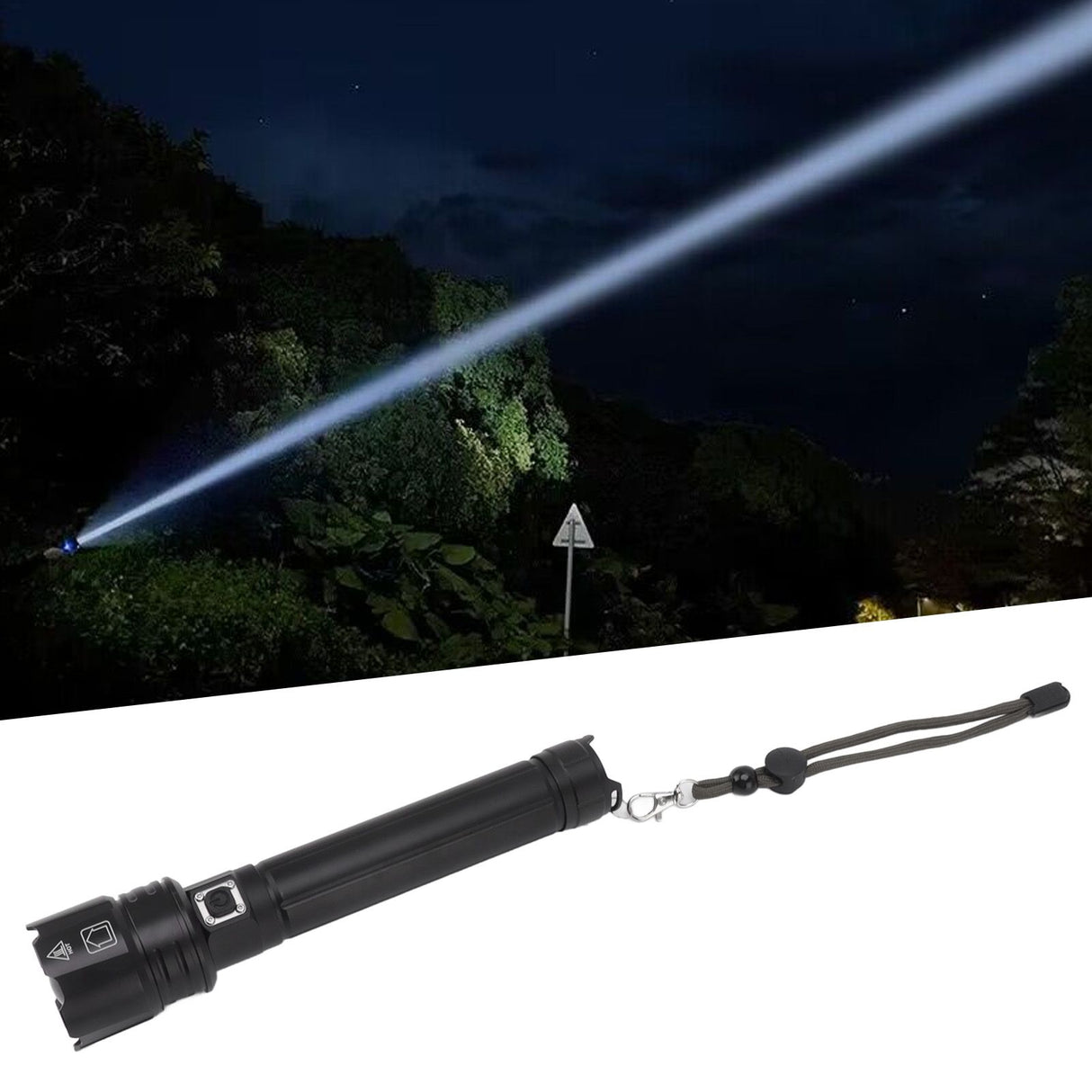 10000LM LED Flashlight USB Rechargeable Portable Adjustable Brightness Waterproof Zoom Flashlight For Hiking Camping Climbing