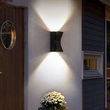 Outdoor Wall Light Plastic Housings Dual Head Exterior Wall Lamp with Up and Down Sconces 6000k White Light