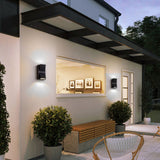 Outdoor Wall Light Plastic Housings Dual Head Exterior Wall Lamp with Up and Down Sconces 6000k White Light