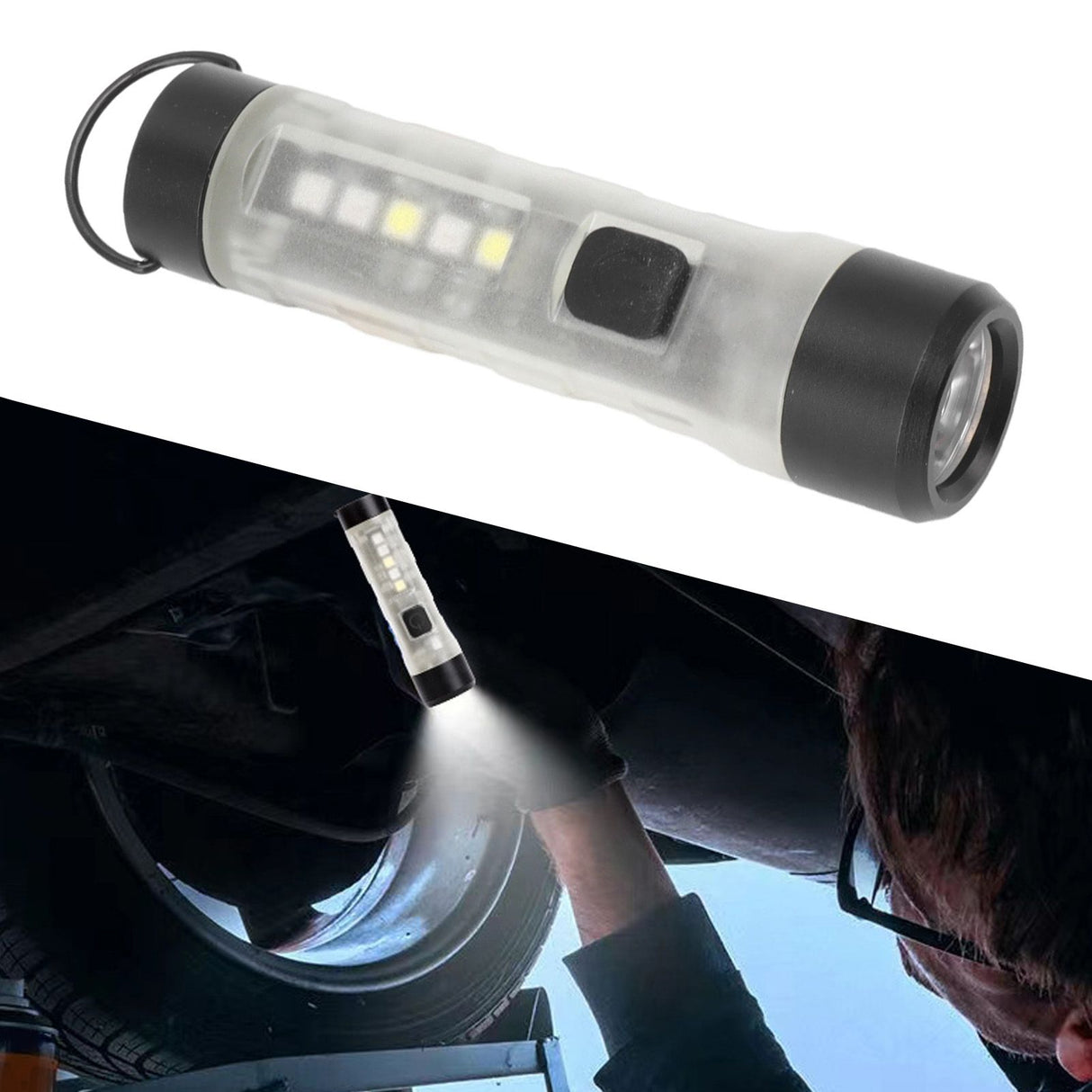 700 Luminous Flux Keychain Flashlight LED Mini Pocket Flashlight With Type C Charging Port for Night Camping