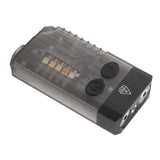 Mini Flashlight Portable Rechargeable Buzzer Alarm Keychain Light for Camping Hiking Outdoor Violet 365NM