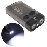 Mini Flashlight Portable Rechargeable Buzzer Alarm Keychain Light for Camping Hiking Outdoor Violet 365NM