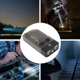 Mini Flashlight Portable Rechargeable Buzzer Alarm Keychain Light for Camping Hiking Outdoor Violet 365NM