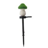 Mushroom Solar Light Garden Outdoor Light Flocking Landscape Decoration Ground Fixed Ambient Lighting - Close-Up Angle