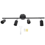Tracking Lights Ceiling LED 4 60W Adjustable Angle Foldable Matte Black 4 Light Tracking Lighting for Bedroom Hotel 85‑265V
