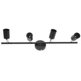 Tracking Lights Ceiling LED 4 60W Adjustable Angle Foldable Matte Black 4 Light Tracking Lighting for Bedroom Hotel 85‑265V - Top-Down View