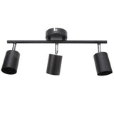LED Track Light Kit 3 Heads 15.9in Arm 90 Degrees Rotatable Matte Black 3 Light Track Lighting Kit for GU10 Bulb 85‑265V - Side View