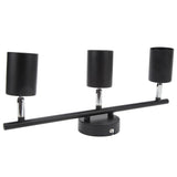 LED Track Light Kit 3 Heads 15.9in Arm 90 Degrees Rotatable Matte Black 3 Light Track Lighting Kit for GU10 Bulb 85‑265V - 45-Degree Angle
