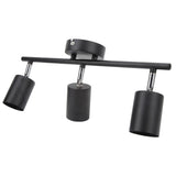 LED Track Light Kit 3 Heads 15.9in Arm 90 Degrees Rotatable Matte Black 3 Light Track Lighting Kit for GU10 Bulb 85‑265V - Close-Up Angle