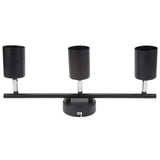 LED Track Light Kit 3 Heads 15.9in Arm 90 Degrees Rotatable Matte Black 3 Light Track Lighting Kit for GU10 Bulb 85‑265V