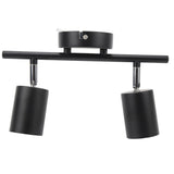 LED Track Light Kit 2 Heads 10.8in Track 90 Degrees Rotatable 2 Light Track Lighting Kit for GU10 Bulb Ceiling - Front View