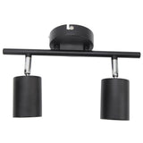 LED Track Light Kit 2 Heads 10.8in Track 90 Degrees Rotatable 2 Light Track Lighting Kit for GU10 Bulb Ceiling - Top-Down View