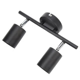 LED Track Light Kit 2 Heads 10.8in Track 90 Degrees Rotatable 2 Light Track Lighting Kit for GU10 Bulb Ceiling - 45-Degree Angle