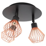 3 Light Fixtures Ceiling Mount Matte Black G9 Bulb Sockets Multi Directional Rotating Light for Farmhouse Hallway 85‑265V - Front View