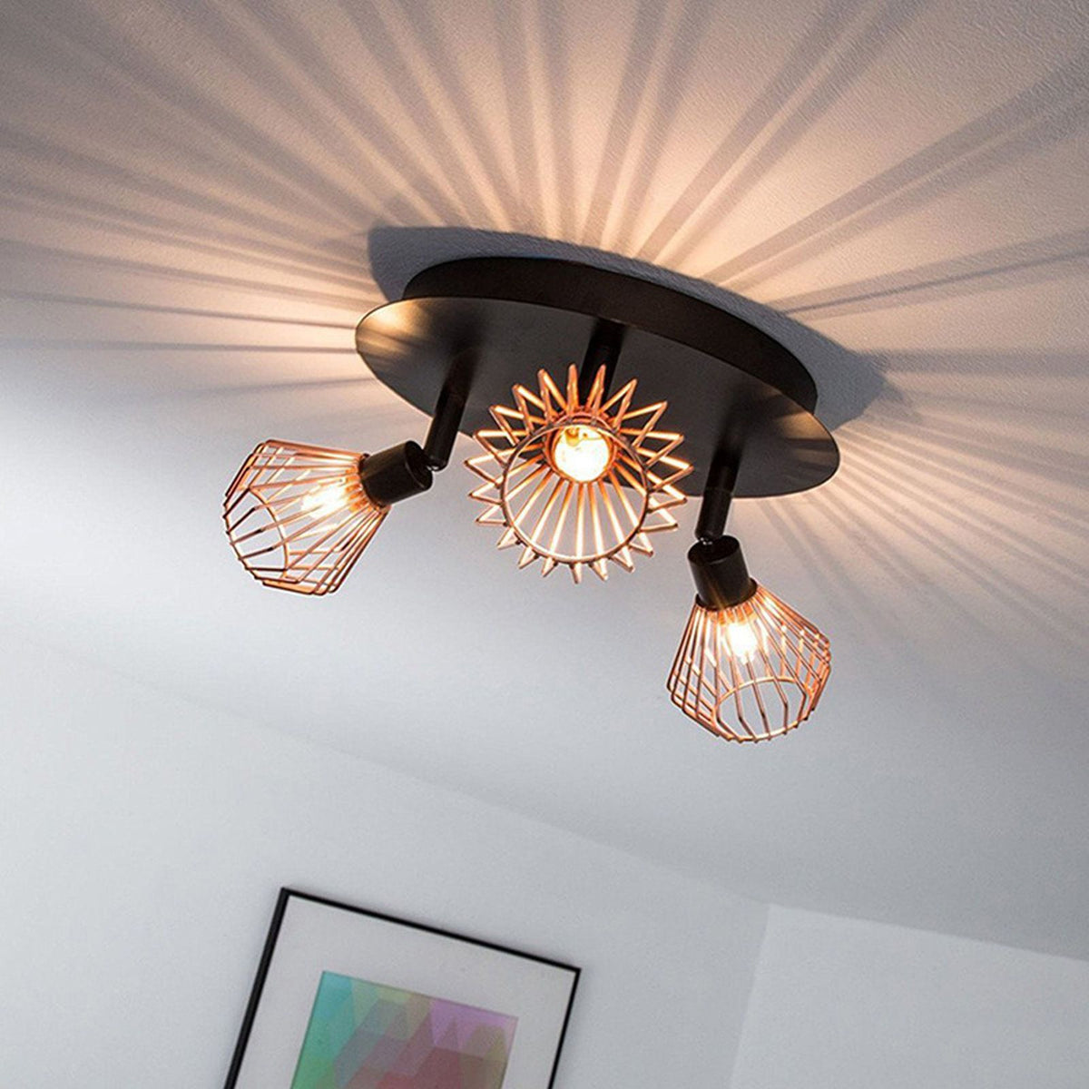 3 Light Fixtures Ceiling Mount Matte Black G9 Bulb Sockets Multi Directional Rotating Light for Farmhouse Hallway 85‑265V