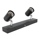 LED Track Light Two Bulb Fixed Rail with Rotating Heads Ceiling Track Light Fixtures for Kitchen Cabinet Hall - Close-Up Angle