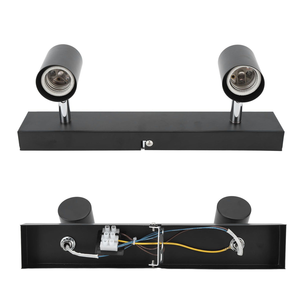 LED Track Light Two Bulb Fixed Rail with Rotating Heads Ceiling Track Light Fixtures for Kitchen Cabinet Hall