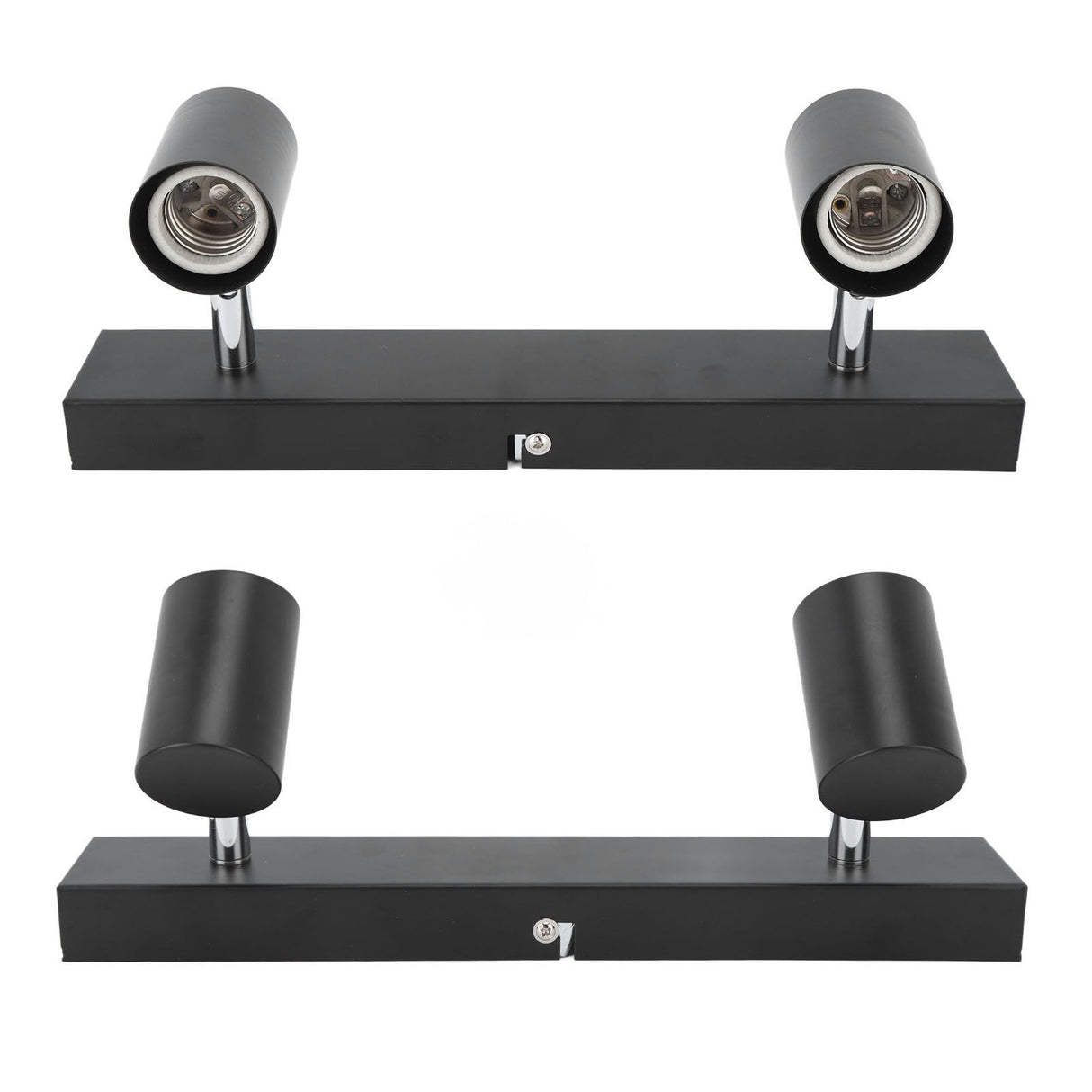 LED Track Light Two Bulb Fixed Rail with Rotating Heads Ceiling Track Light Fixtures for Kitchen Cabinet Hall