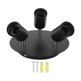Ceiling Spotlight Holder 3 Head Rotating Lamp Base Ceiling Lamp Holder E27 Track Light Holder for Kitchen Bedroom 85‑265V
