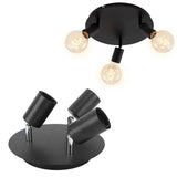 Ceiling Spotlight Holder 3 Head Rotating Lamp Base Ceiling Lamp Holder E27 Track Light Holder for Kitchen Bedroom 85‑265V