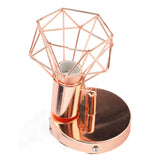 Swing Arm Wall Lamp 350 Degree Rotary Cage Shade Iron E14 Wall Lamp Holder for Rose Gold 85‑265V - Rear View