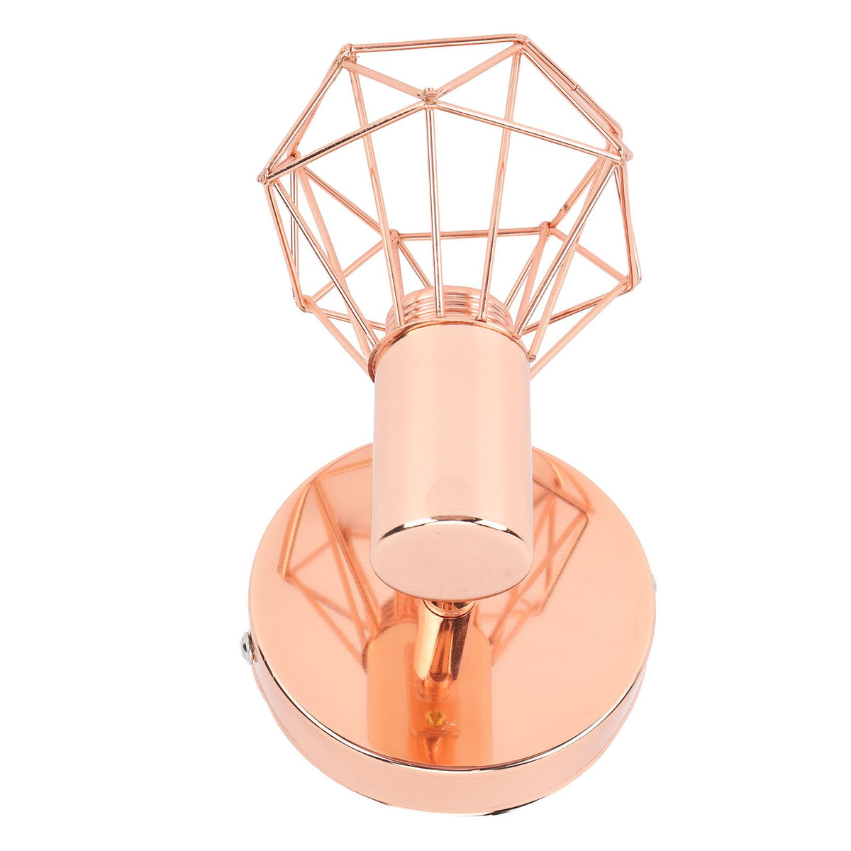 Swing Arm Wall Lamp 350 Degree Rotary Cage Shade Iron E14 Wall Lamp Holder for Rose Gold 85‑265V
