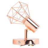 Swing Arm Wall Lamp 350 Degree Rotary Cage Shade Iron E14 Wall Lamp Holder for Rose Gold 85‑265V