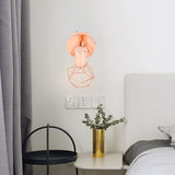 Swing Arm Wall Lamp 350 Degree Rotary Cage Shade Iron E14 Wall Lamp Holder for Rose Gold 85‑265V